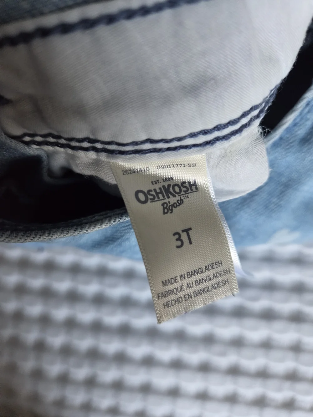 OshKosh B'gosh Light Blue Denim Heart-Print Overalls
